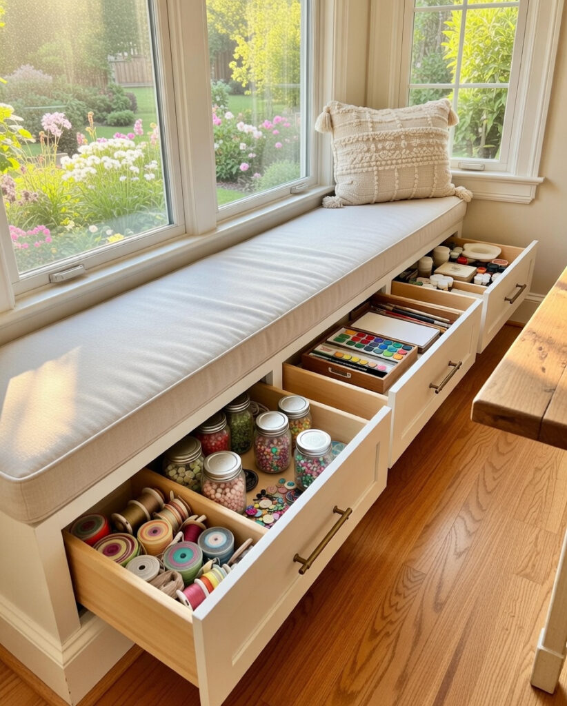  Bench with Storage Drawers