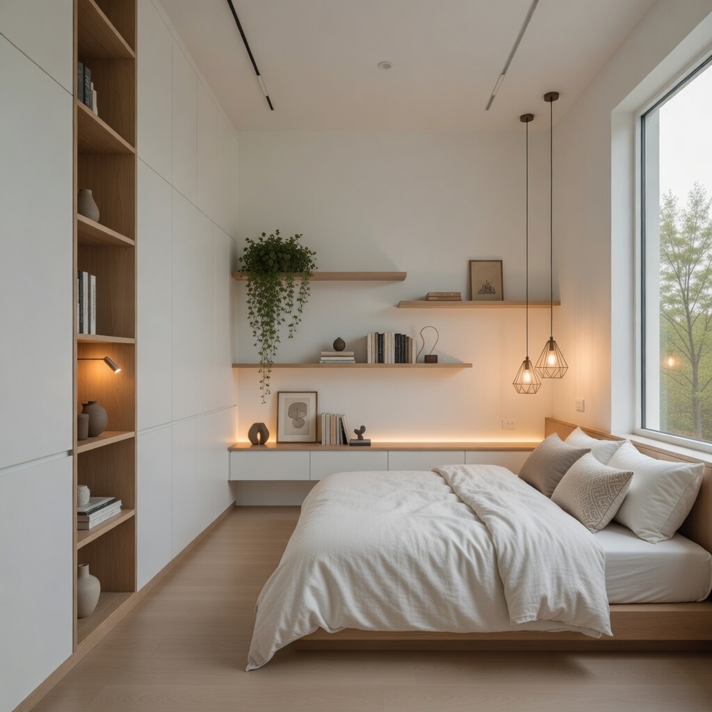 Built-In Seating and Storage for a Seamless Small Bedroom Layout