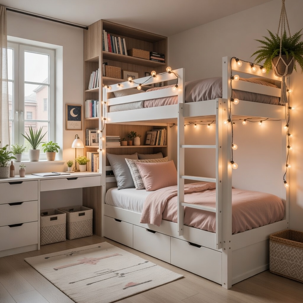Bunk Beds With Built-In Storage for Smart Small Bedroom Living