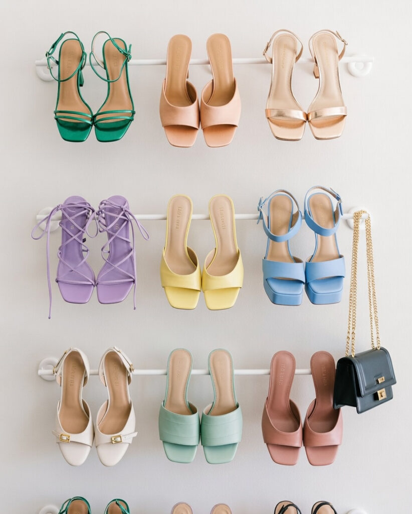 Curtain Rod Shoe Storage