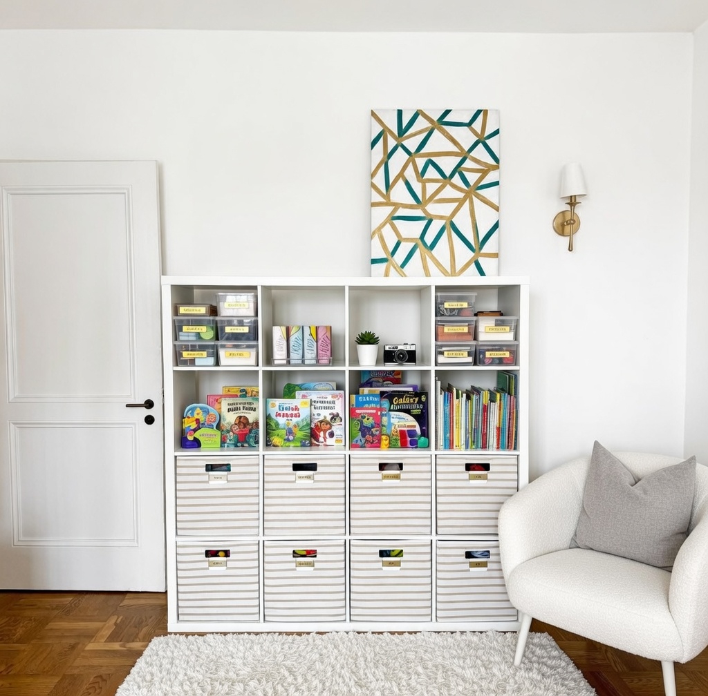 Designated Space for Books and Art Supplies 