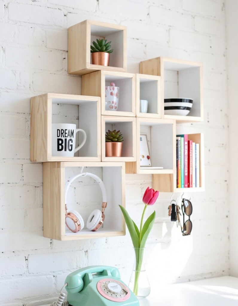 Floating Cube Shelves