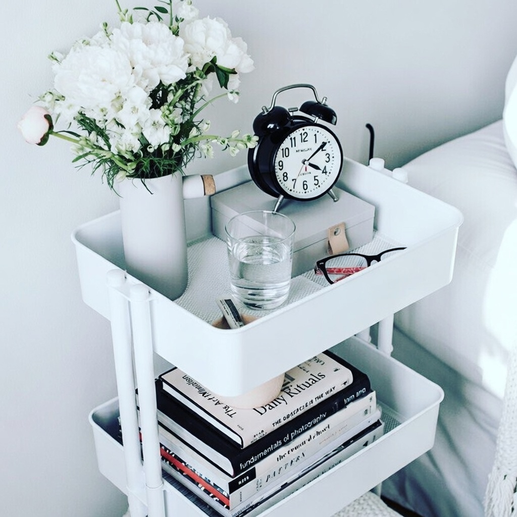 Open Nightstand Metal Organizer