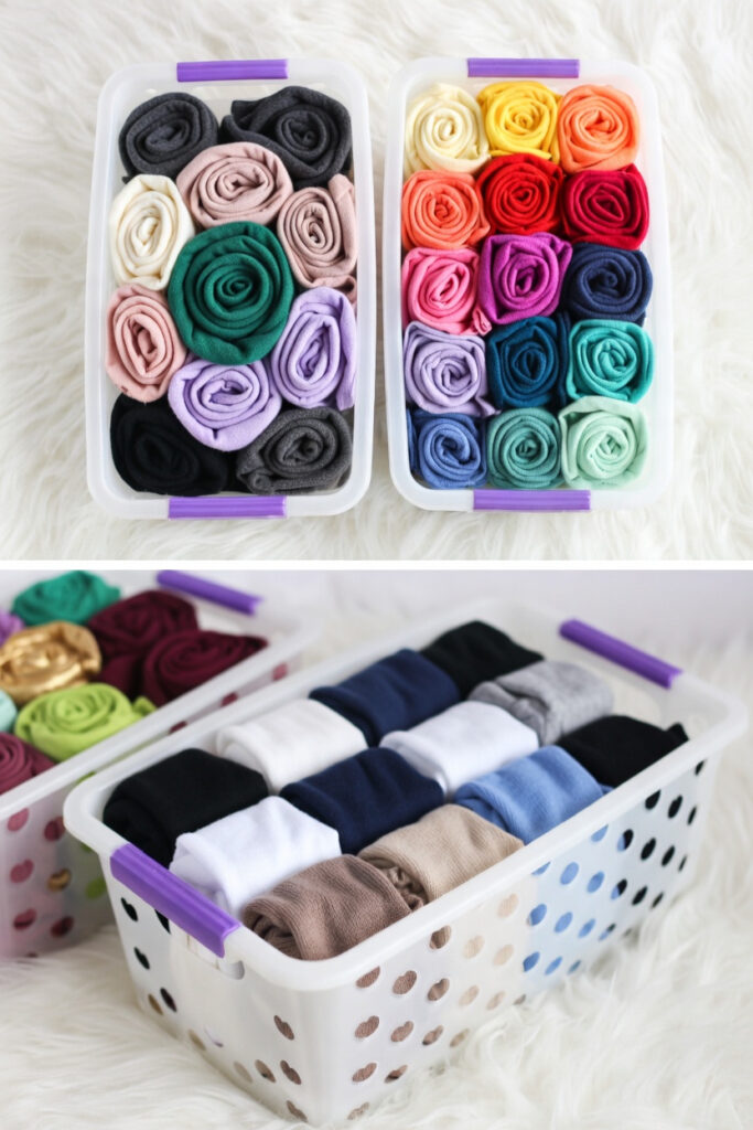 Use Dollar Store Bins for Garments